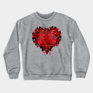 Black Heart Red Roses Crewneck Sweatshirt